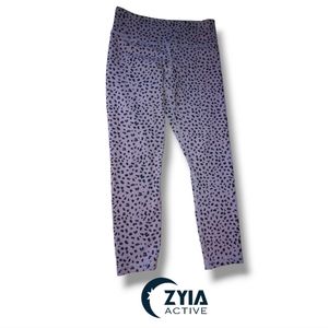 Zyia Active Purple Jaguar Print Leggings